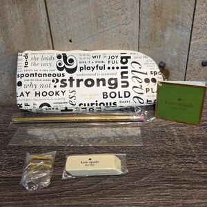 Kate Spade What Do You Say Pencil Case Set With Tags School Gift Collectible